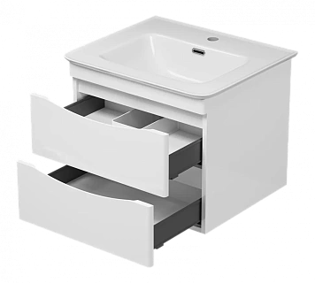 Комплект мебели 60 "Мираж-60" подвесная 2 ящ. белый MISTY (ум.Royce Calypso-60)