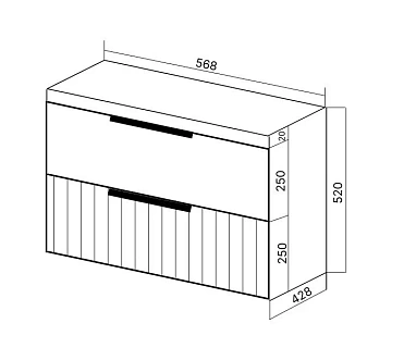 Комплект мебели 60 "Сицилия-60" подвесная 2 ящика капучино  VIANT (ум.MODUO-60)