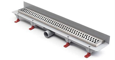 Водоотводящий желоб к стене 850mm c рамкой из нерж. стали Klasic/Floor глянец (CH-850KN2) 38лит/мин