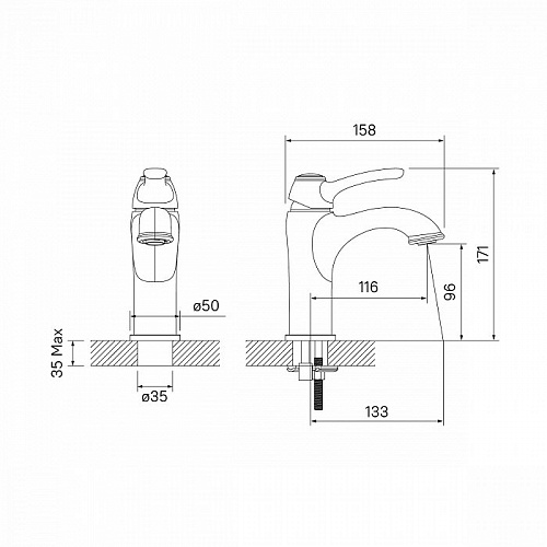Смеситель для умывальника, Oldie, IDDIS, OLDBR00i01