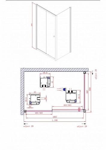 ДУШЕВОЙ УГОЛОК CEZARES ANIMA AH-1 120/90-C-Cr
