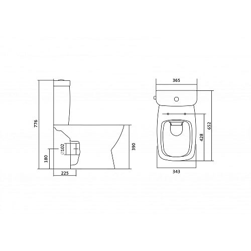Унитаз-комп Santek "Нео"  rimless, б/о, г/в, 2-реж, сид. DP Slim, SC, Clip up,1WH302418