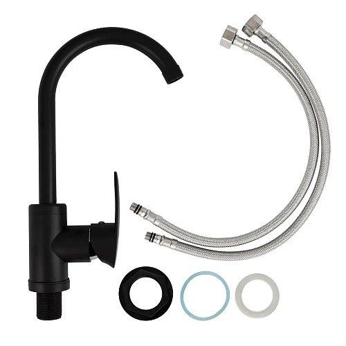 BRIMIX - Смеситель кухонный , шаровый АБС пластик ЧЕРНЫЙ (код: 5922)