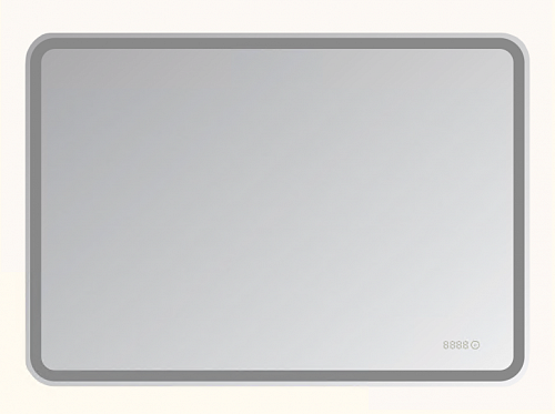 Зеркало Стайл D13 с LED подсветкой (сенсор на зеркале) + часы 1000х700 MISTY