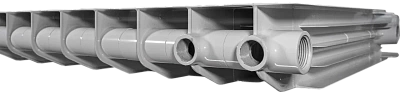 Радиатор бимет. VIENA 7 секций нижнее подключение 3/4" Правое RB 100-500-1.6 (178 Вт) 
