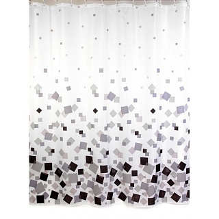 Штора д/ванной комнаты 180х180 с кольцами, PEVA (06-08)														