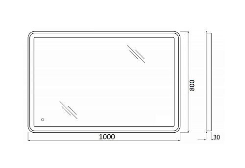 Зеркало 100 "BelBagno" c LED подсветкой и сенсорным выключателем 1000х800 SPC-MAR-1000-800-LED-TCH