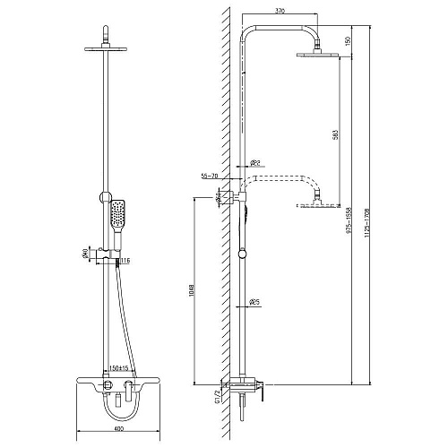 Душевая система "TROPIC" (7006C) с изливом LEMARK  ВЫГОДА!!