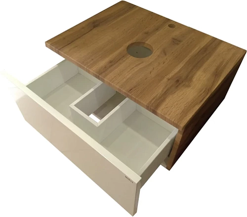 Тумба 60 "ИВА-60" подвесная белый/дуб MISTY