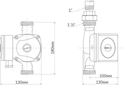  . PRIME-B1-256-180 DN25, PN10, Qmax= 3.73/, Hmax=6, Tmax=110, 220,   (5016) Aquario