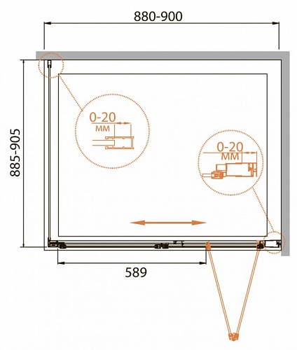 ДУШЕВОЙ УГОЛОК CEZARES RELAX-AS-1 90-C-Bi-IV