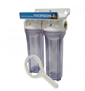 Колба двойная Slim 10" ПОСЕЙДОН-2-ПП" 3/4 в комп. ключ, кронш