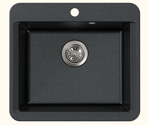 Мойка гранит FOSTO КМ Вега (обсидиан420)  с сифоном