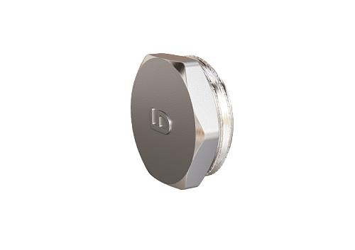 Заглушка 2" в трубу, штуцер, латунь никель LD (18)