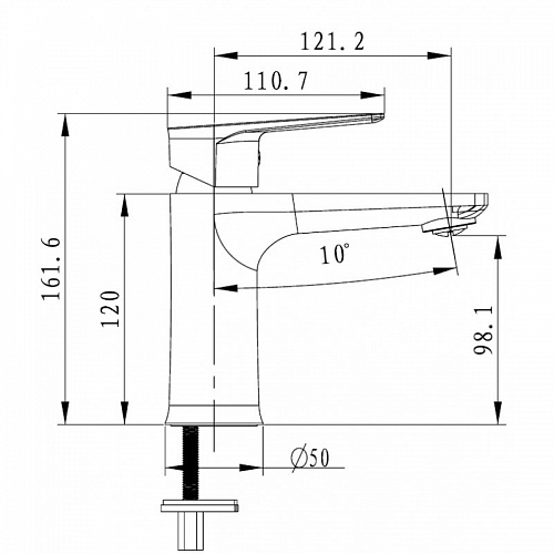 Смес д/раковины Kaiser Atrio ф35 белый хром (60011)