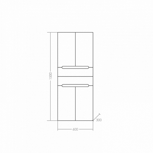Шкаф-пенал подвесной "Лондон-60"  СанТа