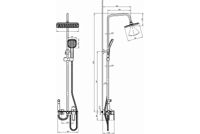 Душевая система LESNA картр. d35, с гигиенической лейкой 3505/СG ARGO 44476 
