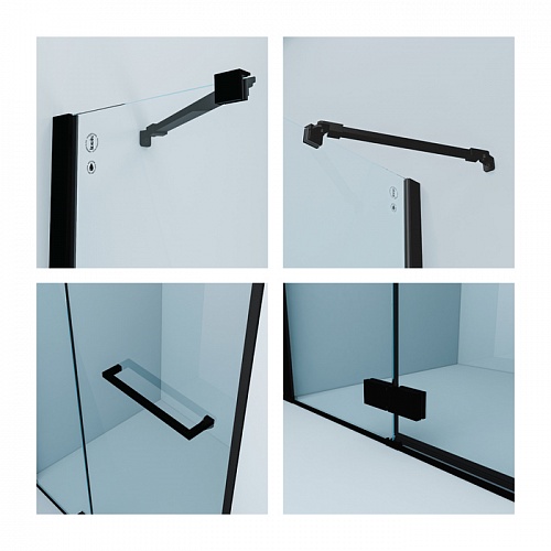 Душевая дверь распашная, черный ал. проф., 120х195, Slide, IDDIS, SLI6BH2i69
