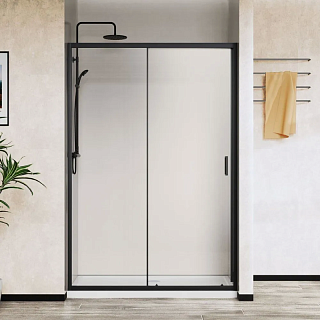 Дверь для душа VINCEA City VDS-5CT120CLB, 1200, черный, стекло прозрачное 5 мм