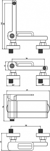 Смеситель для ванны, графит, Slide, IDDIS, SLIGM00i02