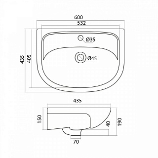 Комплект мебели 60 "Грани-60" напольная 2 дв. MISTY (ум.Байкал,60) СНЯТО С ПРОИЗВОДСТВА     АКЦИЯ!!!!