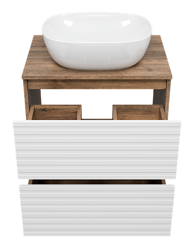 Тумба 60 "Dakota-60" напольная 2 ящ. белый/дуб MISTY