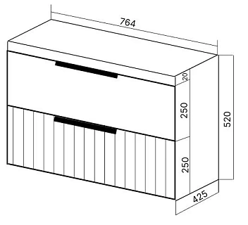 Комплект мебели 80 "Сицилия-80" подвесная 2 ящика капучино  VIANT (ум.MODUO-80)