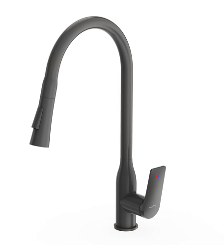 Смеситель д/кухни "MITSUISHI" (MIT-1013GM) графит вытяжная лейка TOKITO