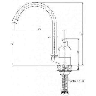 Смес д/кухни Kaiser Athlete ф40 боковой черный-матовый 19044-9  АКЦИЯ