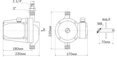  . AC   5-8-32 DN32 L=180, PN10, Qmax=123/, Hmax=12, Tmax=110, 220, 1-. (5432)