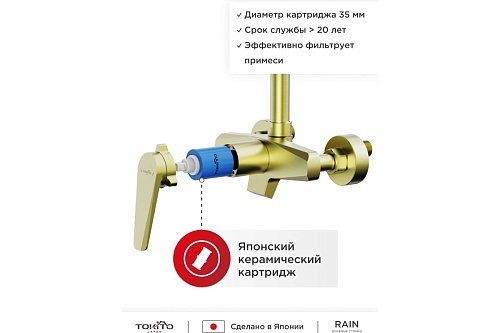 Душевая система "Kin" (KIN-1016) браш.золотоTOKITO