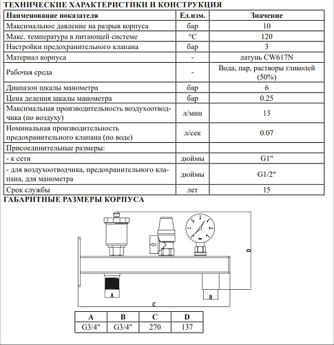 Группа безопасности настенная  сталь 3bar (AQ1058) Vieir  (20)