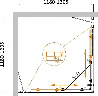 ДУШЕВОЙ УГОЛОК CEZARES MOLVENO-A-22 100+20-C-Cr-IV