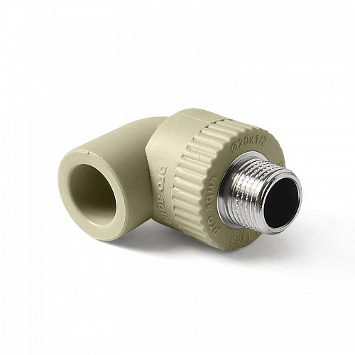 Колено  25*1/2"нар.рез. серый (10/100) ПРО АКВА (PA27012PG)