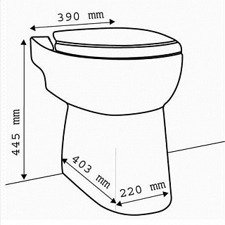 Унитаз с насосом SANICOMPACT C43 (1 унит.+1 умыв.) 3м?30м ? 0,55кВт SFA