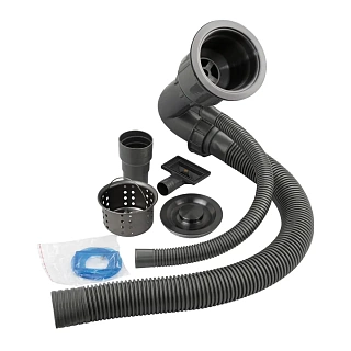 Мойка нерж врезная  FABIA PROFI D42 (3,0х0.8 200) ГРАФИТ без отверстия c сифоном 4203G