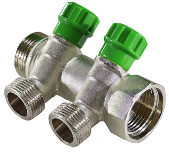 Коллектор латунный  3/4" м/р 3в 1/2" ПУ н/р 36мм с регулирующими клапанами SantechSystems (129-9346)