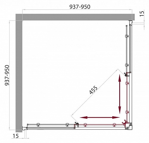ДУШЕВОЙ УГОЛОК BELBAGNO UNO-A-2 95-C-Cr
