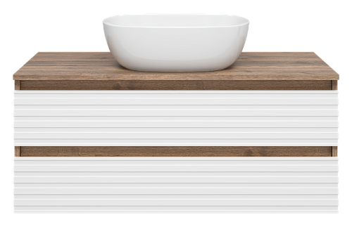 Тумба 100 "Dakota-100" напольная 2 ящ. белый/дуб MISTY
