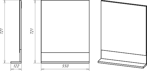Зеркало 55 "Адриана-55"с полочкой  MISTY