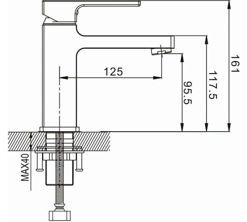 Смеситель д/раковины ROSE хром R1001-1