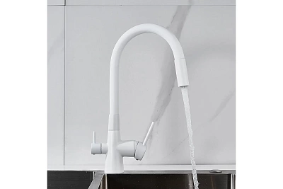 Смеситель д/кухни SHEVANIK гибкий излив белый под фильтр S668C