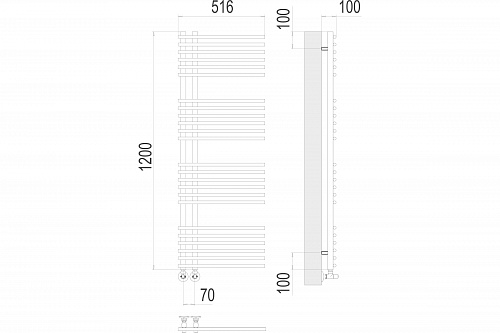 Полотенцесушитель 70х1200 П24 "Астра" (6+6+6+6) TERMINUS 