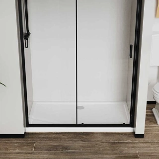 Дверь для душа VINCEA City VDS-5CT120CLB, 1200, черный, стекло прозрачное 5 мм