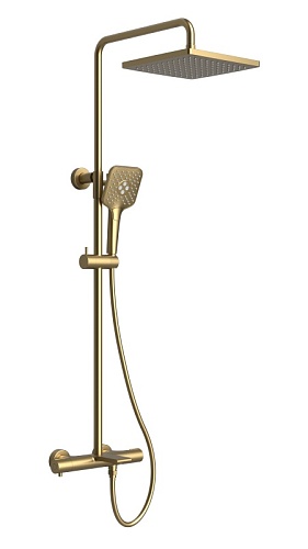 Душ. система KAISER Serio с термостатом, шлифованное золото (05382-3)
