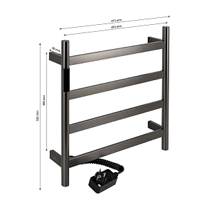 Полотенцесушитель "Kraftte" 475х505 П4 ГРАФИТ электро САНАКС 44040