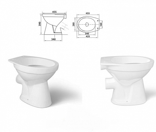 Унитаз "Комфорт " без сидения, без бачка (Лобня)