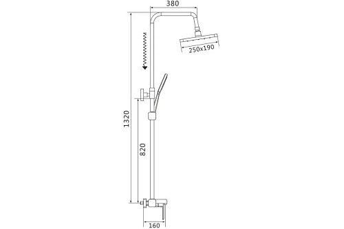 Душ. система SHEVANIK черная S8836H