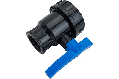 Кран шаровый компрессионный разъёмный   ПНД 1*1" (ВР/ВР) ТПК АКВА (5/30)