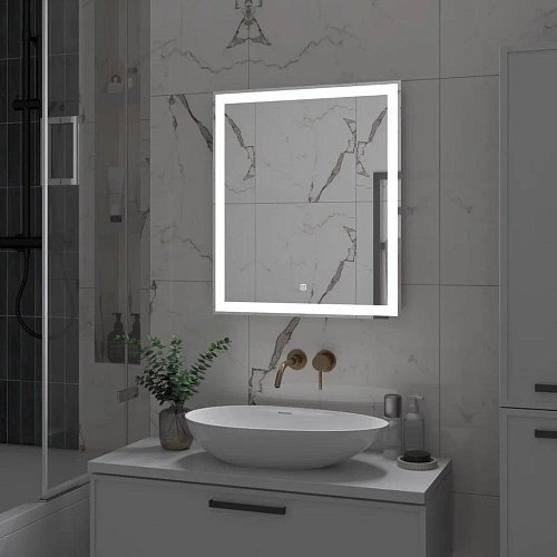 Зеркало 60 "Clamm Led" c LED подсветкой (сенсор на зеркале) 600х700 (ЗЛП3020) Континент